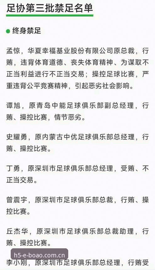资深用户分享：足协第三批禁足名单深度解读，从博奥体育手机版看中国足球整治风暴